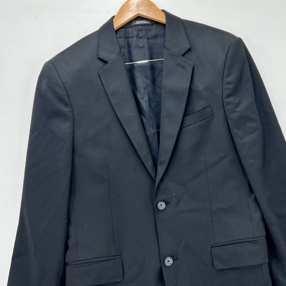 Express Men's Casual Two Button Solid Black Suit … - image 2